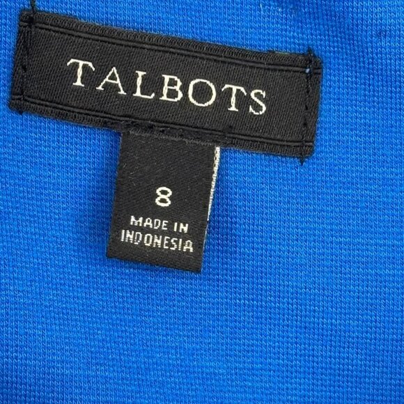 Talbots Womens Blue Sheath Dress With Beaded Neckline Size 8 - Picture 5 of 11